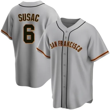 Daniel Susac Men's Replica San Francisco Giants Gray Road Jersey
