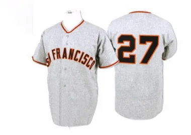 Juan Marichal Men's Authentic San Francisco Giants Grey 1962 Throwback Jersey