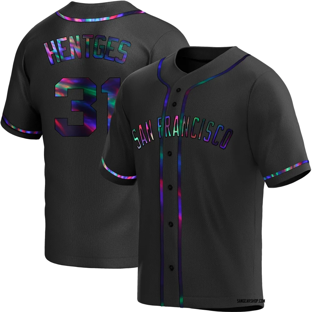 Sam Hentges Youth Replica San Francisco Giants Black Holographic Alternate Jersey