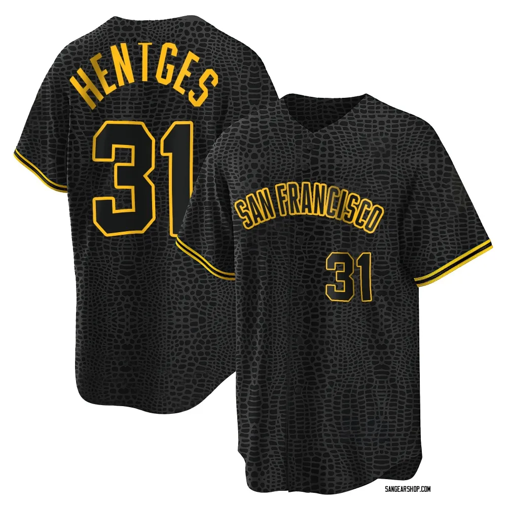 Sam Hentges Youth Replica San Francisco Giants Black Snake Skin City Jersey