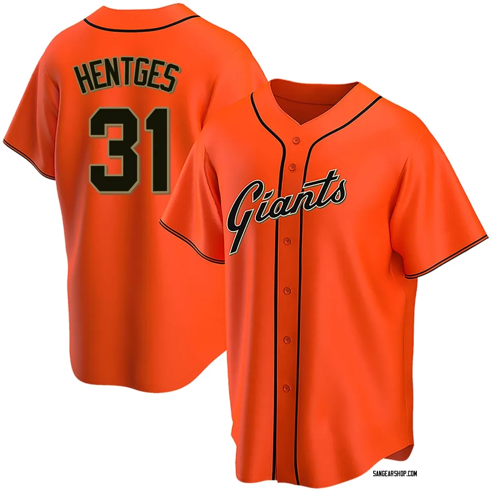 Sam Hentges Youth Replica San Francisco Giants Orange Alternate Jersey