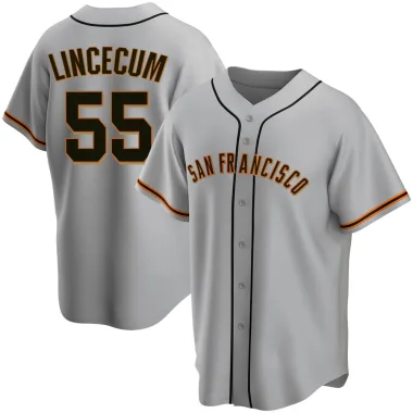 Tim Lincecum Men's Replica San Francisco Giants Gray Road Jersey